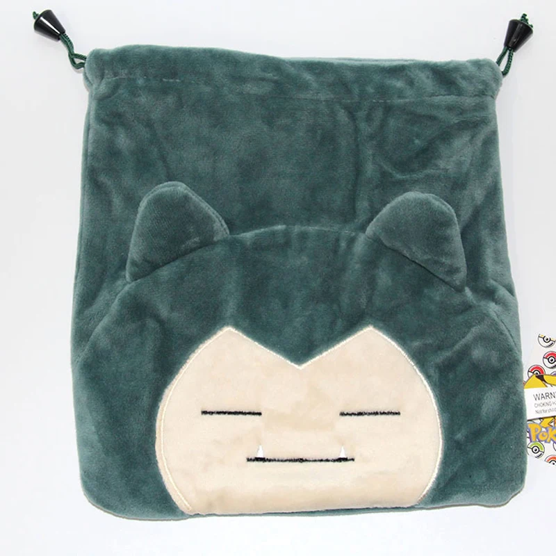 Милые Snorlax Drawstring сумка Карандаш для хранения канцелярских Плюшевые Игрушки