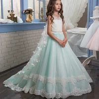 pageant wedding dresses for girls kids butterfly bow sash prom performance show ball gown first communion party gown custom made