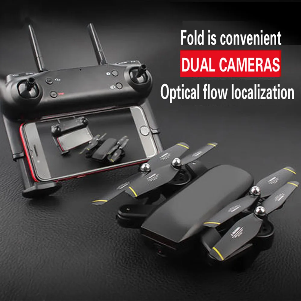 Квадрокоптер DM107S D107 двойная камера складной Wi Fi FPV HD 2 Мп VS SG700|Радиоуправляемые