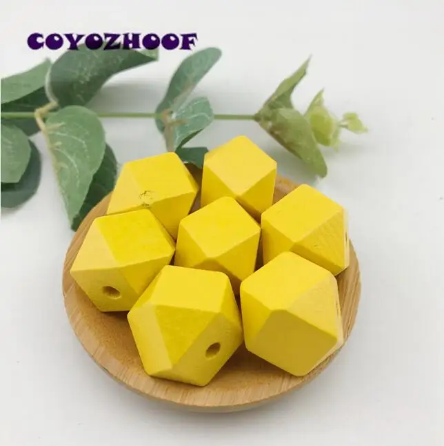10-Ginger Yellow 10 шт цветные деревянные бусины ювелирные изделия DIY ручной работы браслет ожерелье 20 мм незавершенный зеленый спрей краска 19-серый зеленый - Цвет: 10-Ginger Yellow