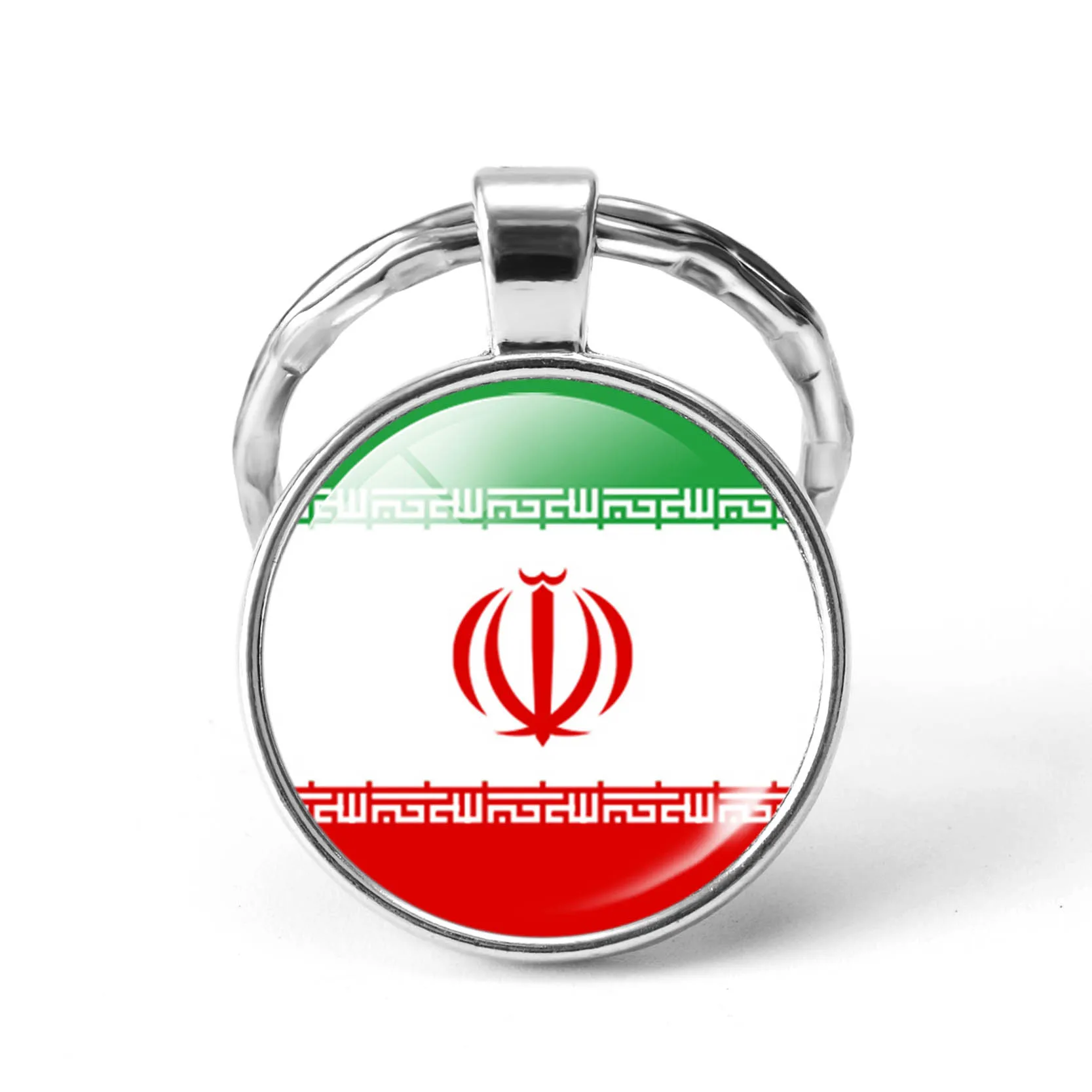 Iran Новейшие металлические наушники Футбол Мировой Кубок брелок Украина/Испания/Израиль/Соединенное Королевство Национальный флаг Стекло брелок с кабошоном - Цвет: Iran
