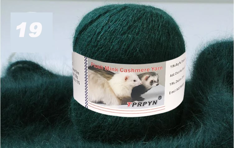 TPRPYN, 2 шт. = 100 г, пряжа для вязания норки, роскошный мех, мохнатая кашемировая пряжа для ручного плетения, теплая мягкая пряжа NL1011 - Цвет: 19 dark green