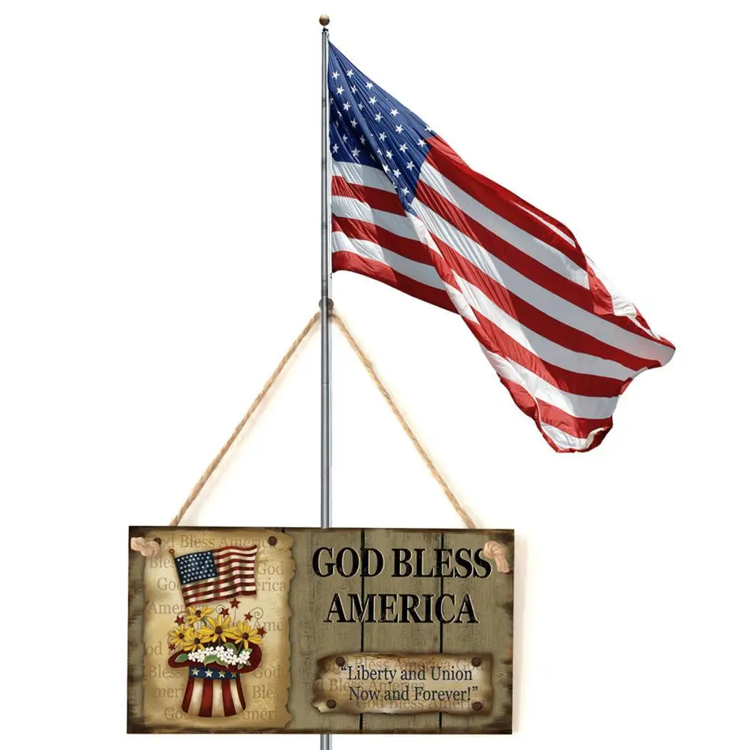 Американский День независимости 4 июля Бог висячий Америка деревянная надпись