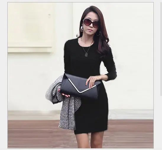 Cheap Sale 2014 NEW Middle-aged ladies Winter Fashion Mother-sleeved dress Slim package hip wild Dress #01501 | Женская одежда