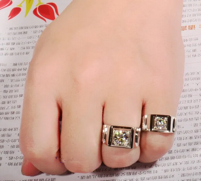 Удивительное мужское кольцо, блестящее, 1Ct, круглая огранка, синтетические бриллианты, кольцо, твердое, 925 пробы, серебряное кольцо, белое золото, цвет, мужские ювелирные изделия
