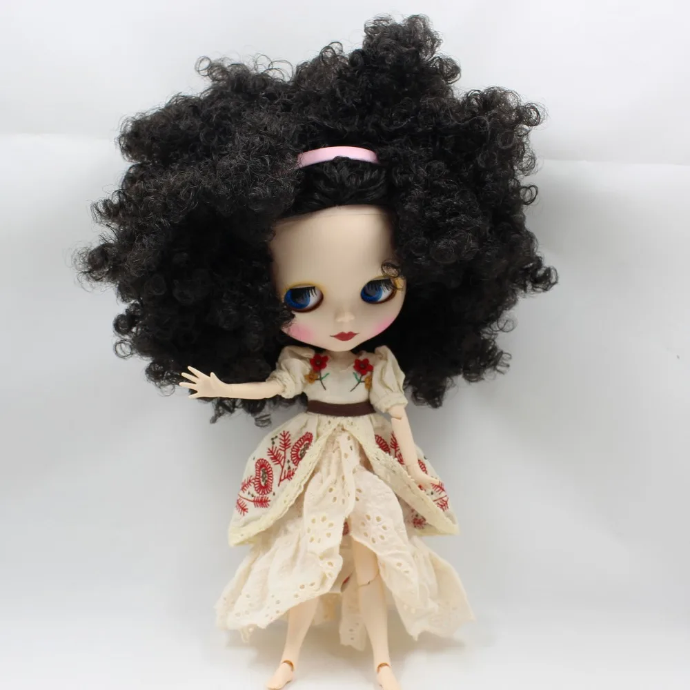 Кукла ICY DBS Blyth телесная кукла короткие волнистые волосы вьющиеся темные