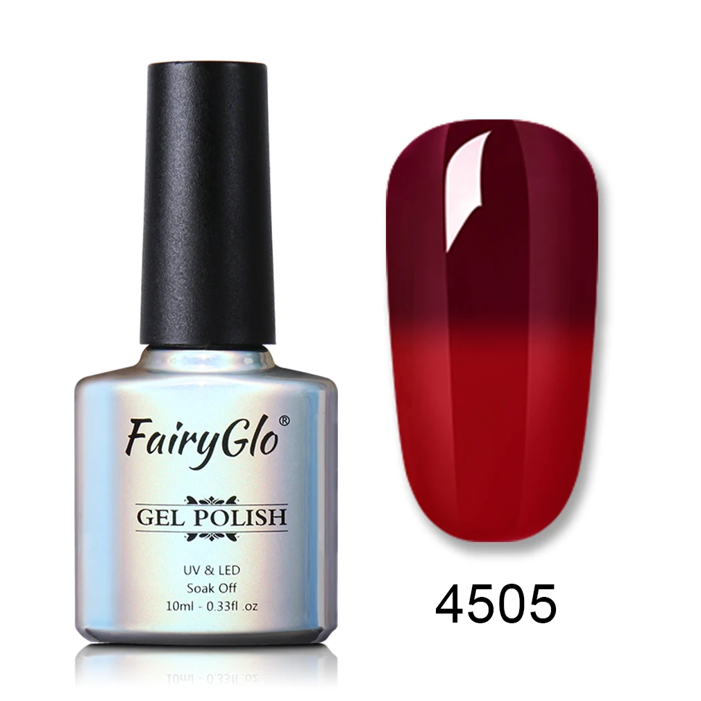 FairyGlo новейший гель для ногтей 10 мл изменение температуры УФ-гель для ногтей красный полуperment Lucky лак штамповка гель лак Hybird - Цвет: 4505