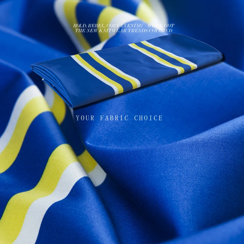 Эластичная хлопковая ткань рисунок в полоску простой стиль блестящий смелый