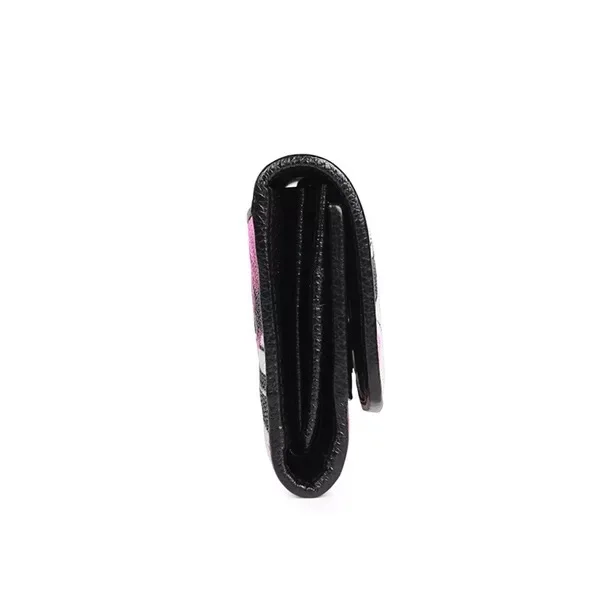 Модный Цветной женский кошелек Khiki с цветочным рисунком, настоящая кожа ската, Дамский кошелек для карт, экзотические кожаные женские большие клатчи, держатель для телефона
