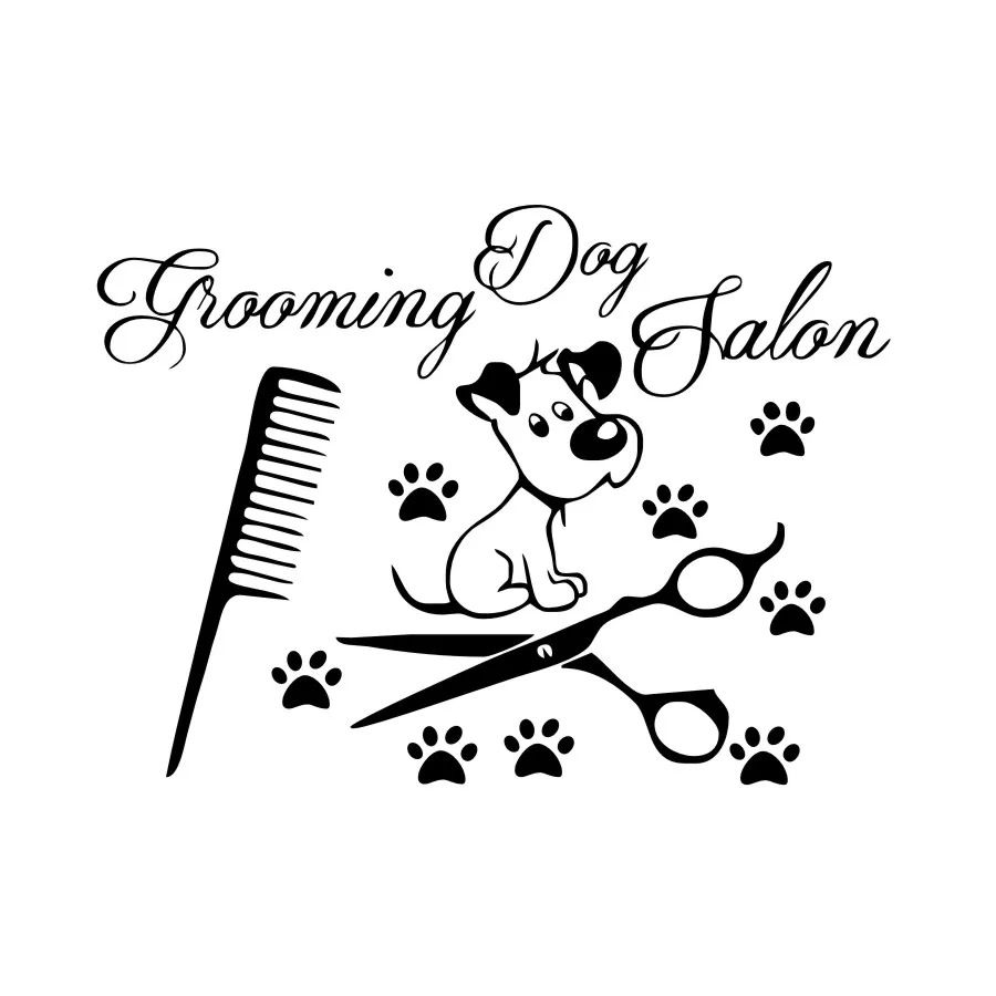Расческа собачьи лапы виниловая настенная наклейка сделай сам для груминга