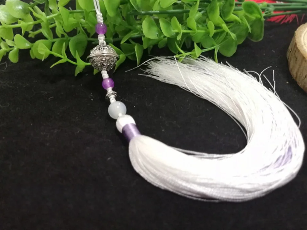 VEVEFHUANG Wei Wuxian прозрачный Колокольчик в форме сердца Косплей Mo Xuanyu Костюм Аниме Grandmaster of Demonic культивирование Косплей Mo Dao Zu Shi - Цвет: white purple