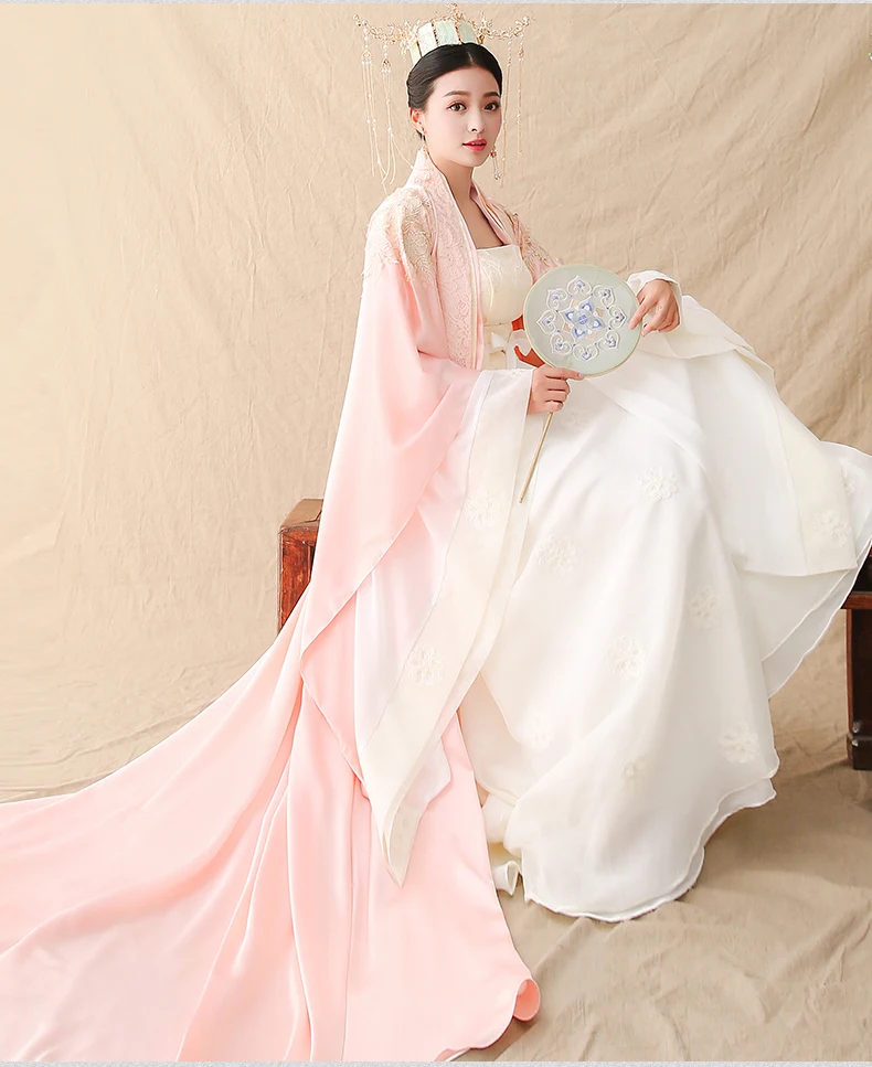 Для женщин Косплэй костюм феи Hanfu одежда Китайский традиционный Древний платье Танцы Одежда для сцены костюм принцессы Розовое платье