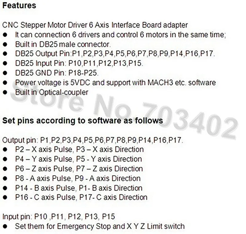 ACT Motor 6Axis interface Board(Breakout Board DB25) адаптер фрезерный станок с ЧПУ фрезерный станок для гравировки лазерный принтер