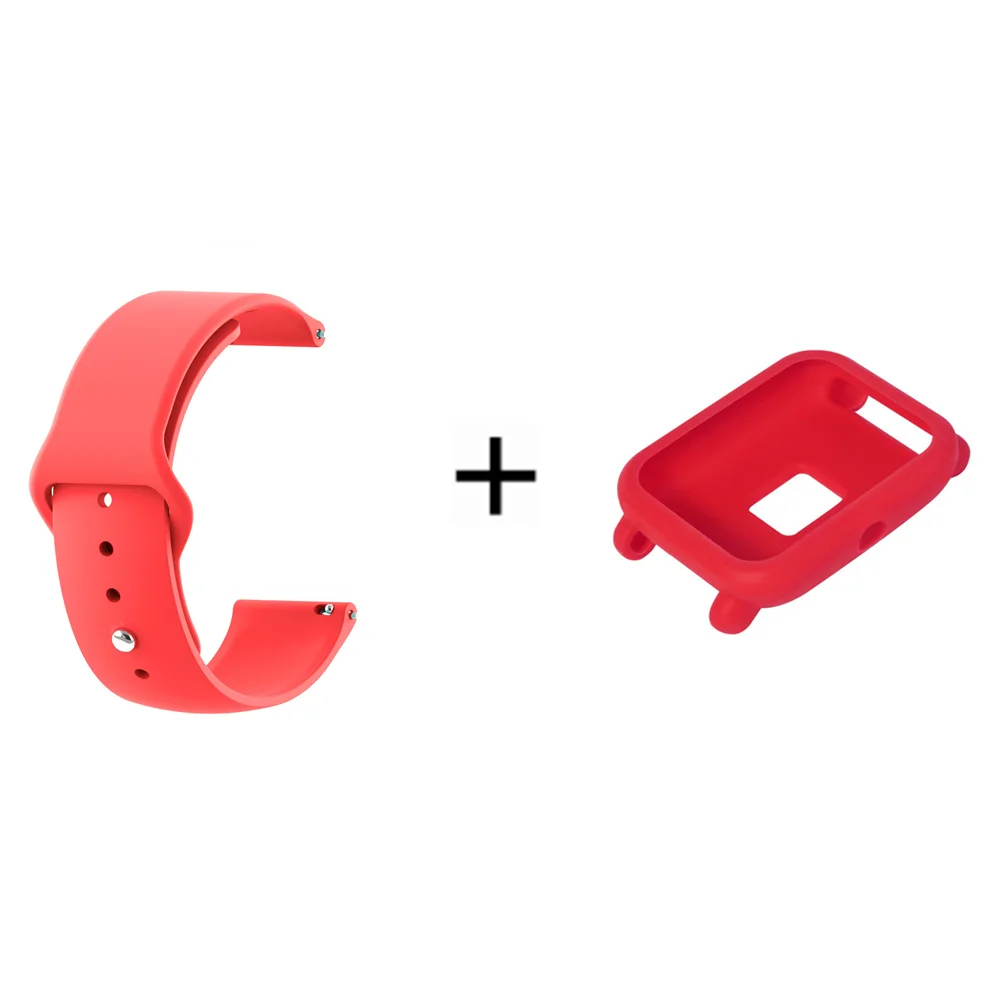 9 ТПУ ремешок для часов Amazfit Bip смарт-ремешок для Xiaomi Huami Amazfit Bip Молодежный спортивный силиконовый браслет+ чехол-крышка - Цвет: 9