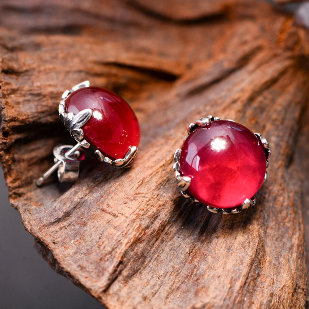 Женские винтажные серьги гвоздики MetJakt сережки из стерлингового серебра 925 пробы