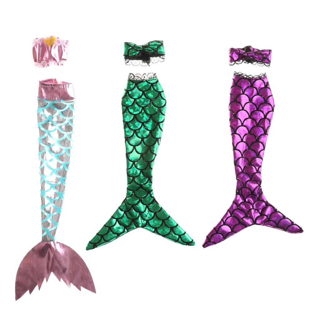 

2PCS/set Handmade Dolls Mermaid Tail Dress Gown Skirt For Doll Accessories Fashion Clothes Baby Toy Party Dress