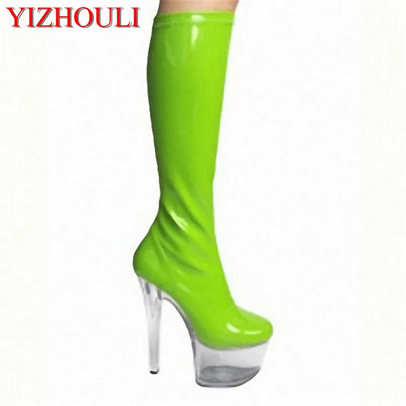 Sexy glamour unlimited boots, 15 cm crystal princess shoes, candy colored Dance Shoes