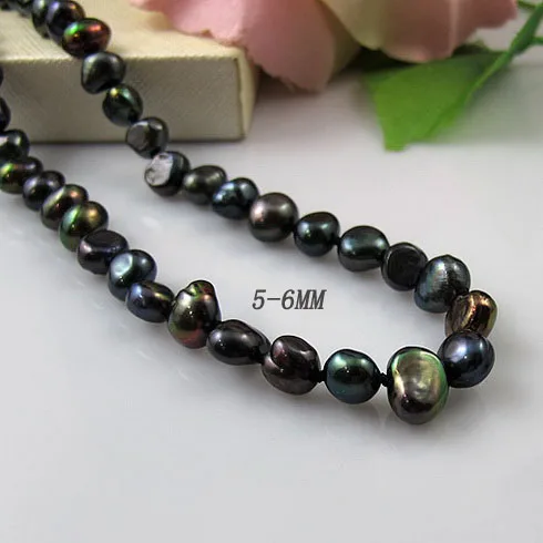 

Unique Pearls jewellery Store,120cm Long Pearl Necklace,5-6mm Natural Black Color Baroque Freshwater Pearl Necklace