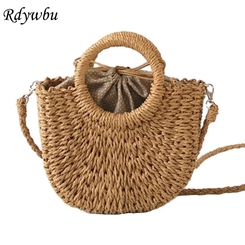 Rdywbu Женская круглая соломенная сумка простые дешевые с Кулиской Пляжная морские