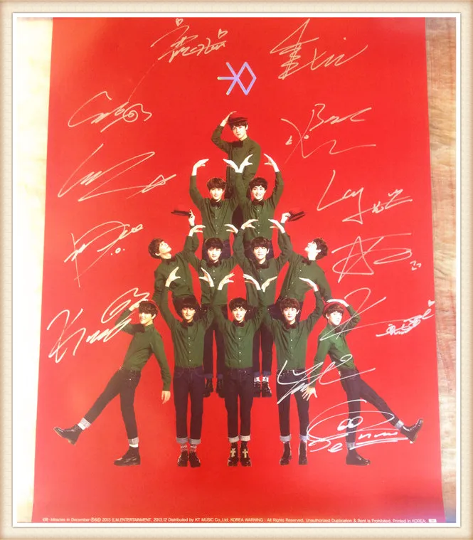 EXO K + M автографические фотообои Аутентичные чудеса в декабре официальный плакат