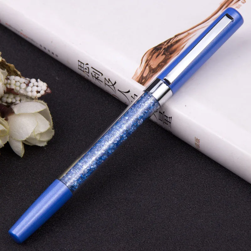 Blue Новые креативные алмазные металлические шариковые ручки, подарок на заказ, кристальная ручка, подпись в офисе, рекламная ручка, офисные студенческие канцелярские принадлежности - Цвет: Blue