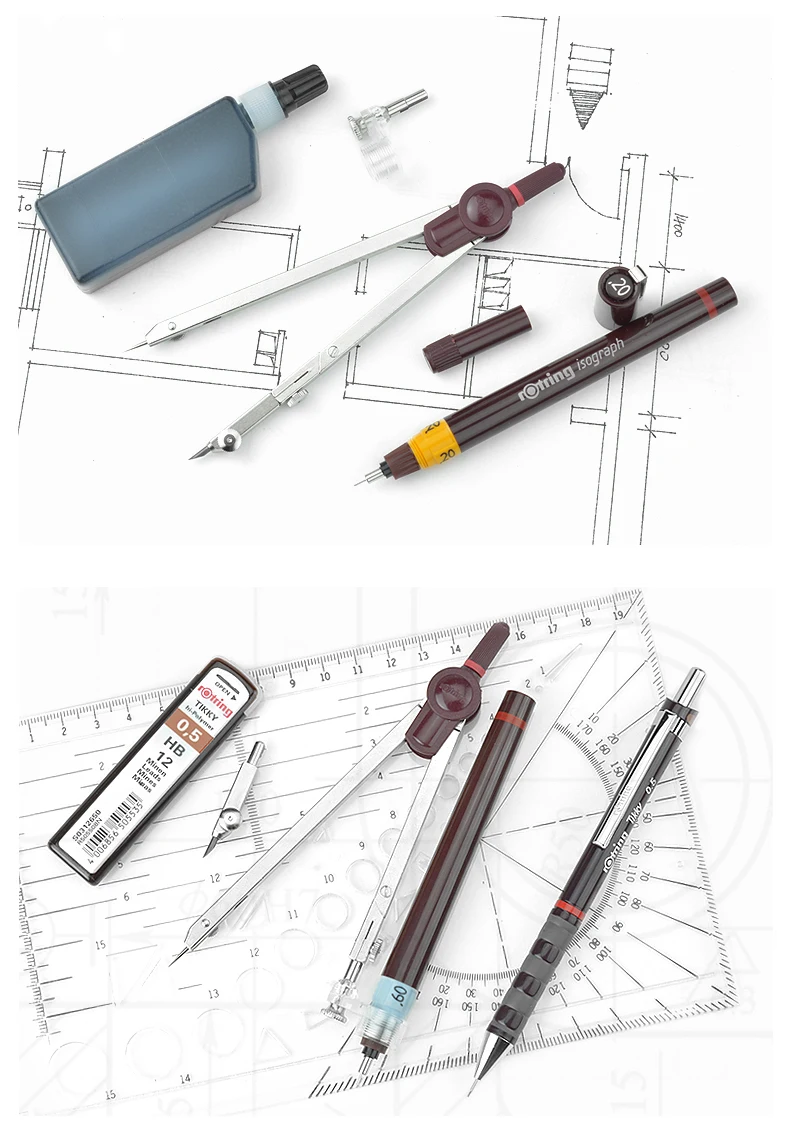 Rotring Master Set/Junior Set изограф заправленные чернила пористые ручки набор инструментов для рисования