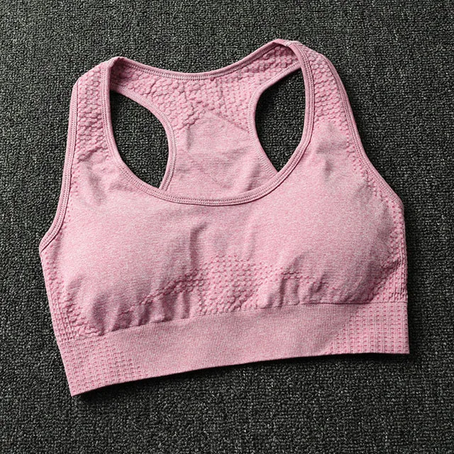 Pink Bras Комплект из 3 предметов для йоги, Vital, бесшовные леггинсы, спортивный бюстгальтер, укороченный Топ с длинным рукавом, женская одежда для бега, тренажерного зала, с высокой талией, спортивный костюм для фитнеса - Цвет: Pink Bras