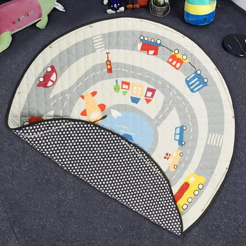 Круглый детский игровой коврик органайзер для хранения игрушек коврики детской