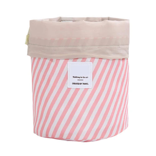 Pink stripe BAKINGCHEF косметичка на шнурке с фламинго для женщин, косметичка для путешествий, косметичка, чехол для мытья глаз, кисть для теней, губная помада, органайзер для хранения - Цвет: Pink stripe