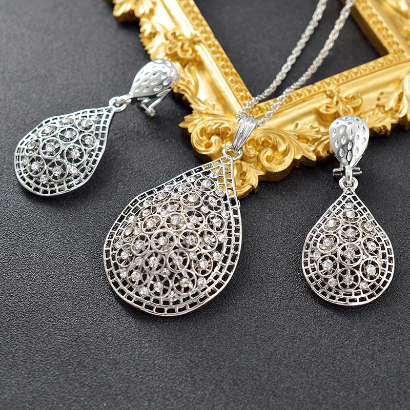 Sunny Jewelry классические большие Ювелирные наборы для женщин колье серьги кулон