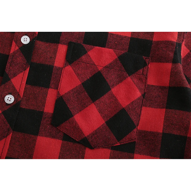 JeeToo мужская красная и черная клетчатая рубашка с длинным рукавом осенняя
