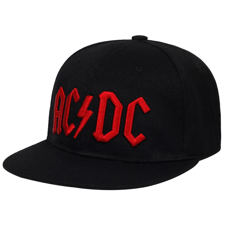 Новинка, бейсболка с вышитыми буквами AC/DC, бейсболка в стиле рок, хип-хоп, Снэпбэк кепки для мужчин и женщин, модная кепка, повседневные шляпы для диджея, рок, папы