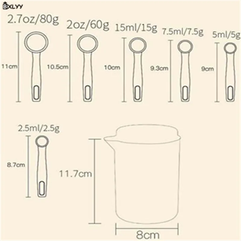 Мерная чашка BXLYY500ml + 6 мерных ложек мерная ложка набор из 7 предметов со шкалой