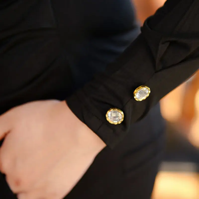 Женская Однотонная футболка с длинным рукавом V образным вырезом|Футболки| |