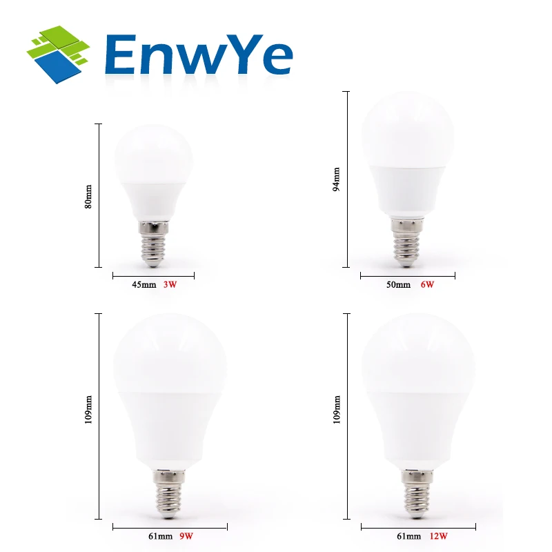 EnwYe светодиодный светильник E14 E27 AC 220 В 230 В 20 Вт 18 Вт 15 Вт 12 Вт 9 Вт 6 Вт 3 Вт светодиодный прожектор настольная лампа