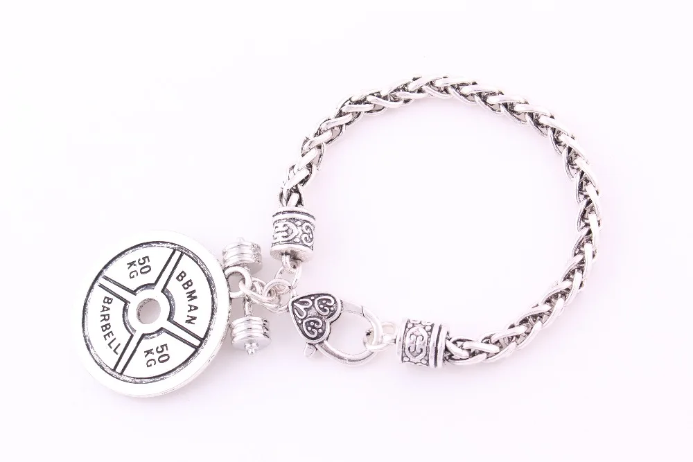 Античный серебряный позолоченный BBMAN штанга 50кг поезд жесткий или домой Шарм