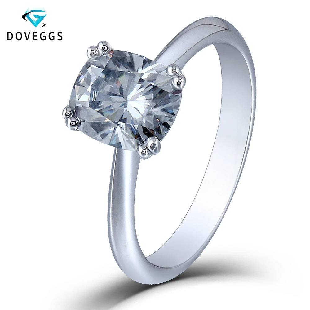 Обручальные кольца DovEggs с муассанитом для женщин 2 карата 7*8 мм огранкой подушки 8