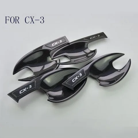 Подходит для Mazda CX-3 CX 3 2015-2018 ABS Хромированная ручка из углеродного волокна наружная дверная чаша декоративная крышка отделка автомобильные аксессуары