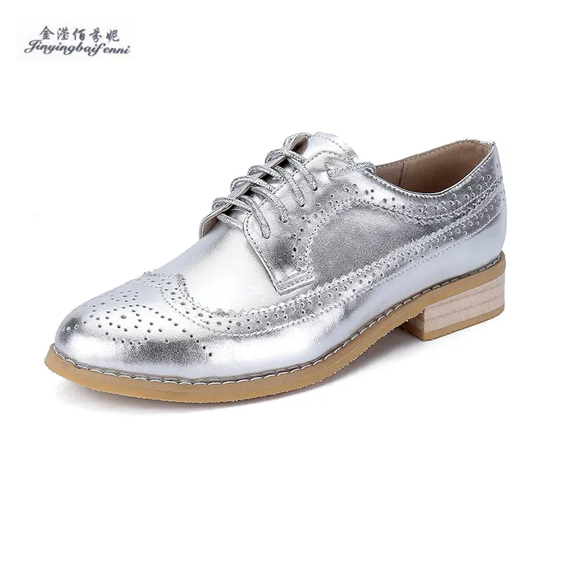 Женские туфли броги большие размеры 33 47 женские оксфорды на плоской подошве