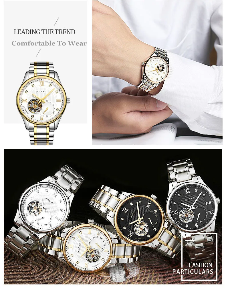 AILANG Tourbillon Мужские часы люксовый бренд Мужские часы автоматические часы алмаз Relogio синий сапфир механические часы