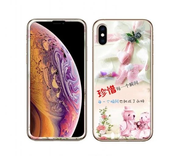 Чехол для экрана для iPhone Xs XR Xs Max X Передняя пластина из закаленного стекла+ ТПУ задняя Цветная рисунок или корпус с рисунком - Цвет: pattern 12