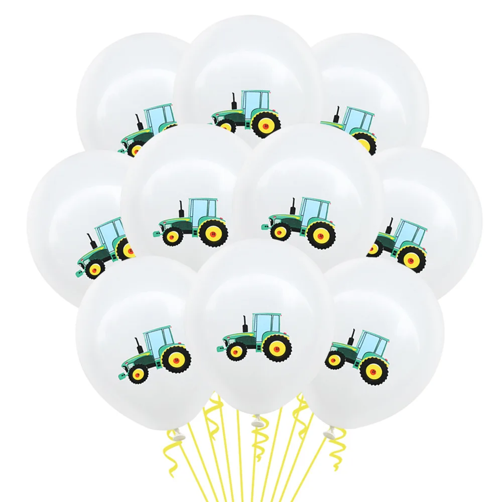 10 шт. конструктор экскаватор латексные воздушные шары желтый белый зеленый