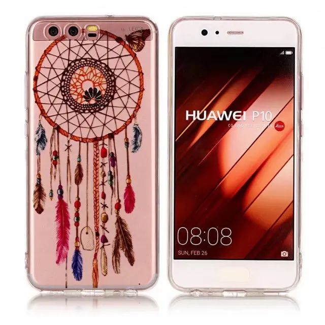 200 шт./лот новый прозрачный цветной узор мягкий тпу чехол для Huawei P10 / Lite P8 2017|case for