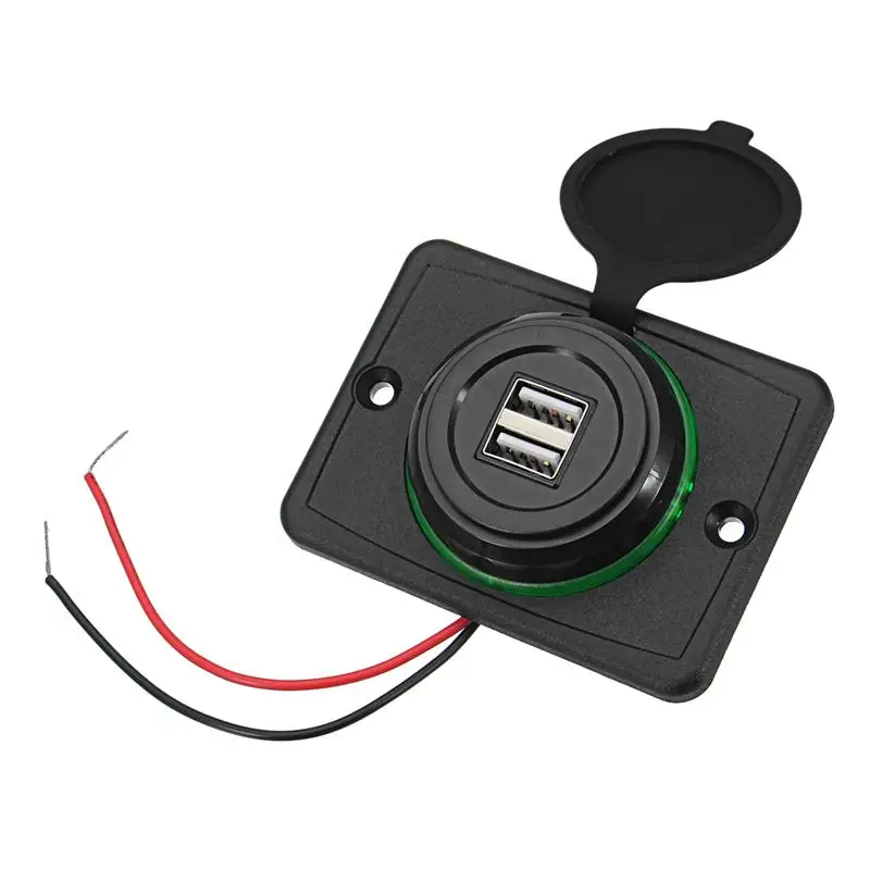 Автомобильное зарядное устройство с двумя портами USB 3.1A 12/24V адаптер питания водонепроницаемый автомобильное зарядное устройство USB разъем для Авто Мото шины Универсальный