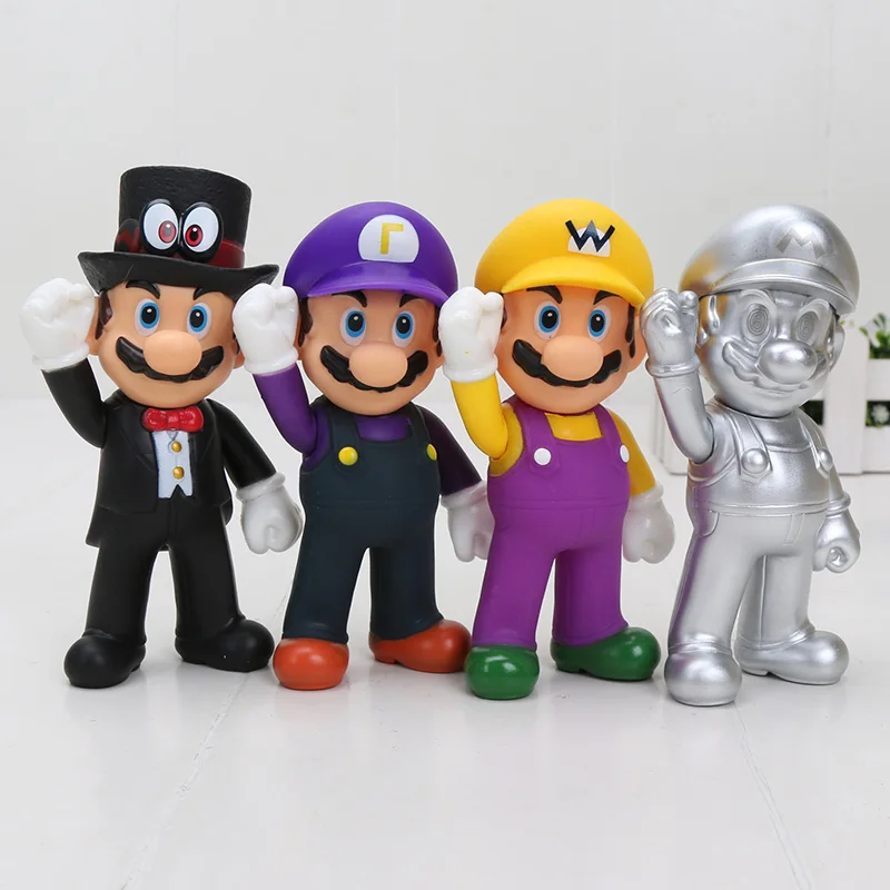 Super Mario Bros фигурка Боузер Купа Йоши Марио Луиджи Варио Ослик Конг персиковый гриб ПВХ фигурка игрушки модельные куклы