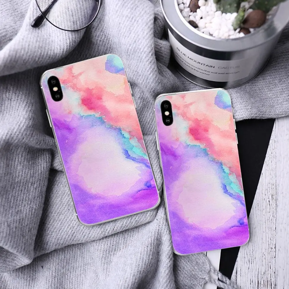 5 Pcs Fashion Graffiti Phone Case Protective Shell Color Printing Colored Drawing TPU Cover For iPhone X |
