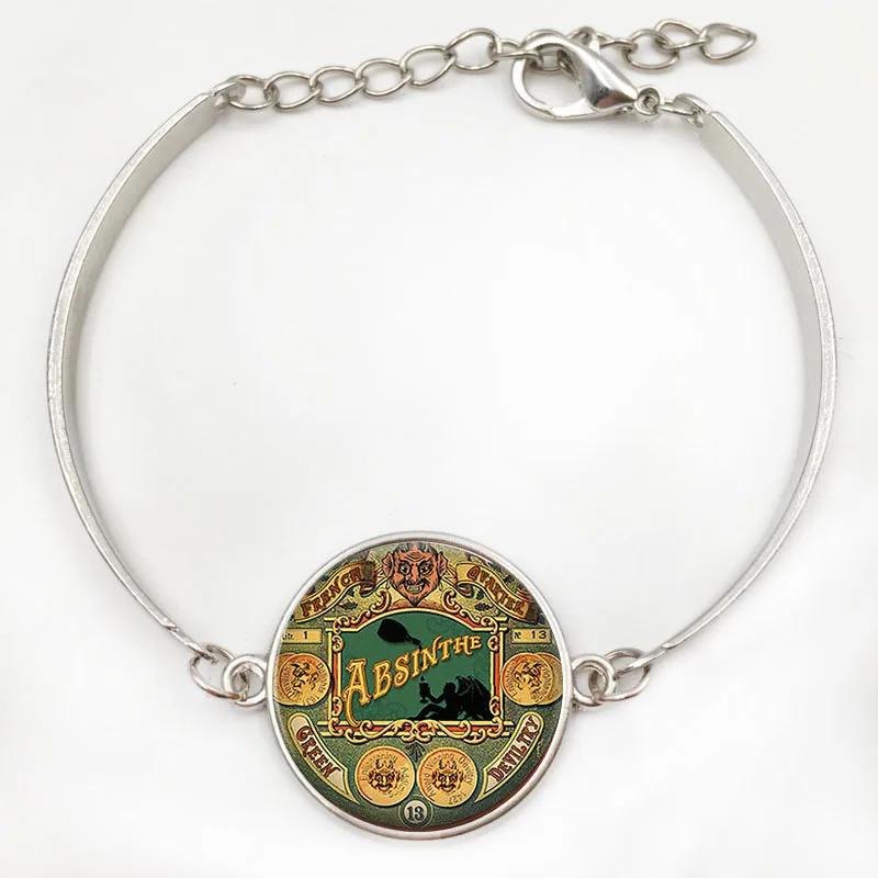 Ожерелье с зеленым дьяволом ожерелье для Хэллоуина в стиле стимпанк кабошоном на