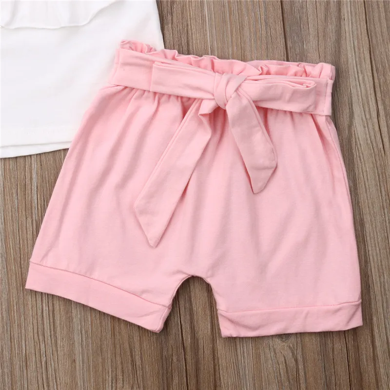 Комплект из 3 предметов для новорожденных девочек летняя футболка топ розовые