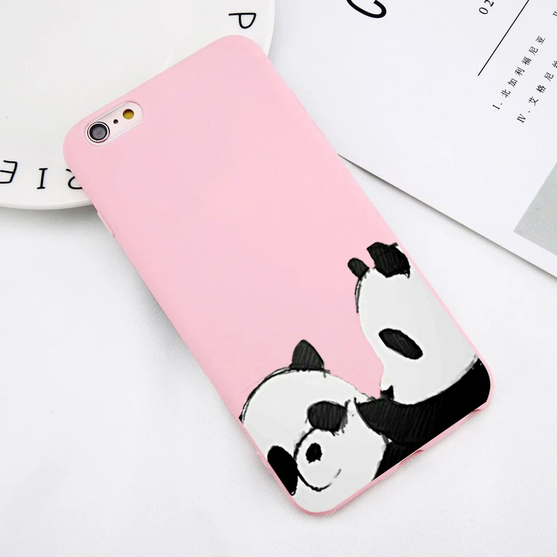 Чехол для телефона с забавным рисунком панды медведя кота для iPhone 7 7s 5 5S SE 6 6s 8 plus Xs XR 11 Pro Max SE, силиконовый чехол для телефона