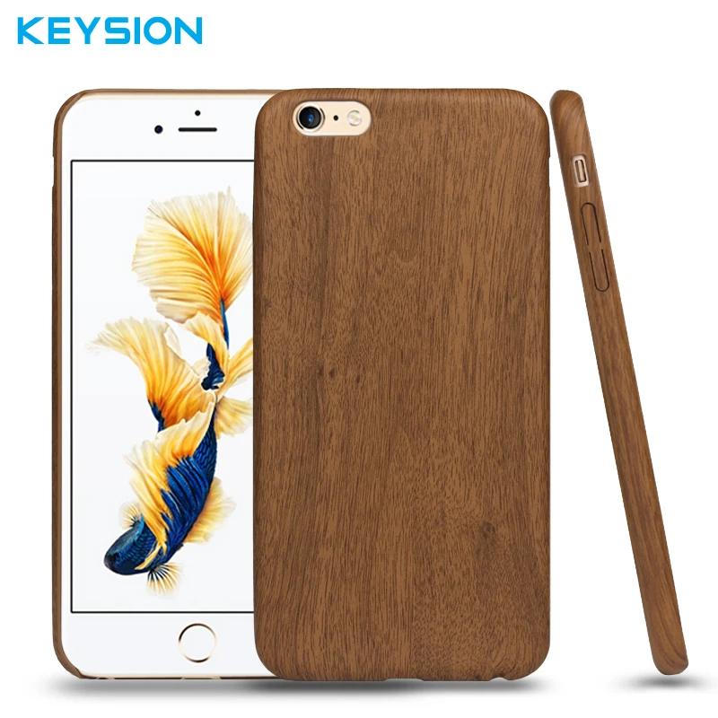Keysion Роскошный чехол из ТПУ с деревянным узором для Apple iPhone 6 6s 6plus Plus Имитация